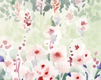 Wildflower Meadow Watercolor Painting