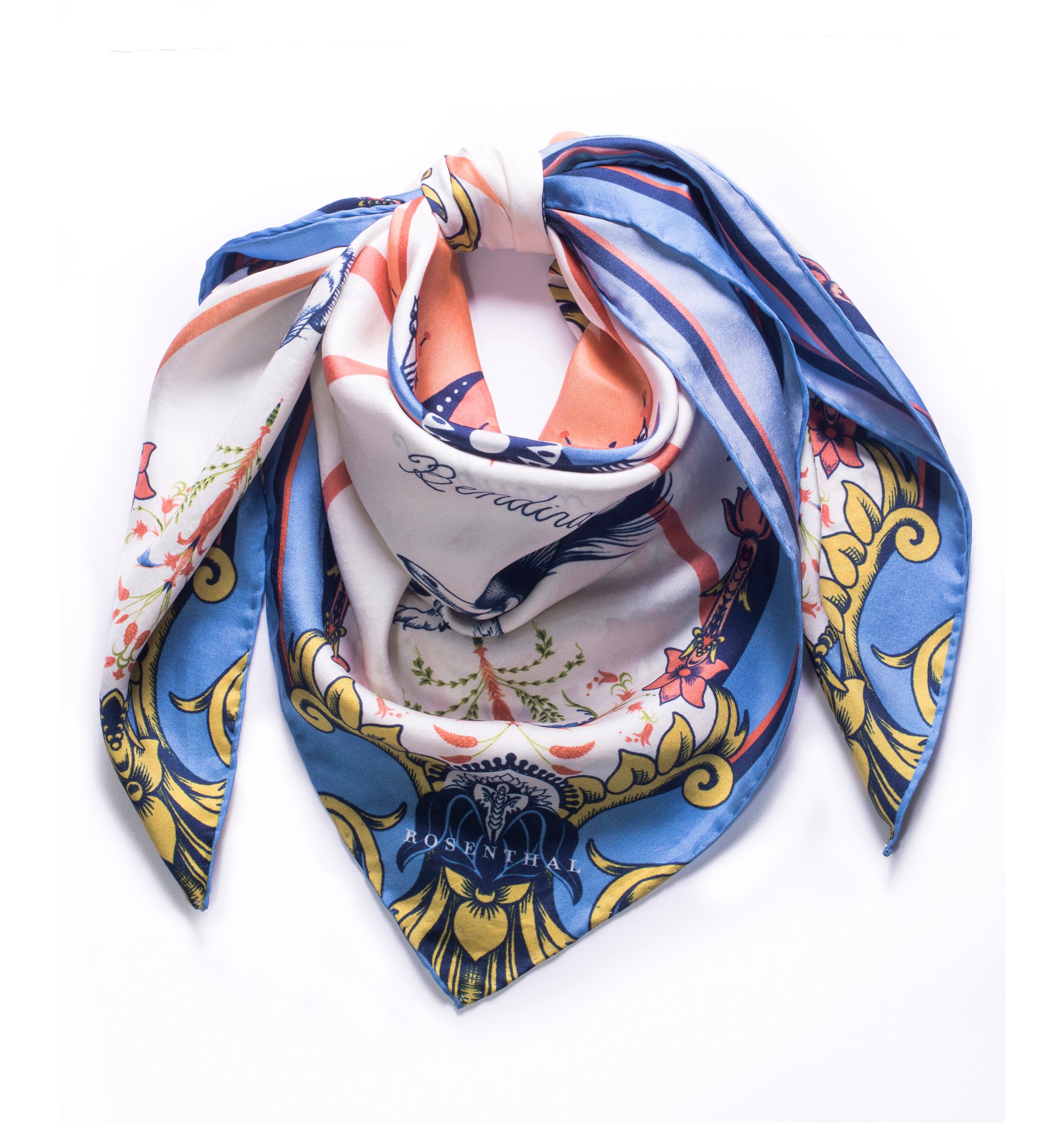 Printed Square Silk Scarf | Pure Silk Twill | Organic Inks 