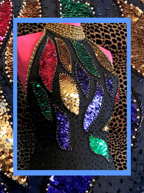 vtg mock neck dress//very unique