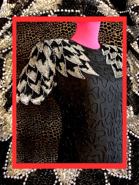 vtg feather dress//fabulous condition