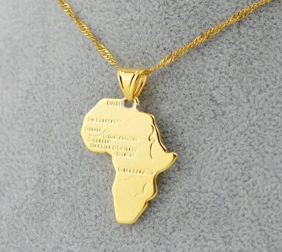 Small Gold Africa Map Pendant Necklace - Small Africa Pendant Necklace Small Gold Africa Map Pendant Necklace - Small Africa Pendant Necklace
