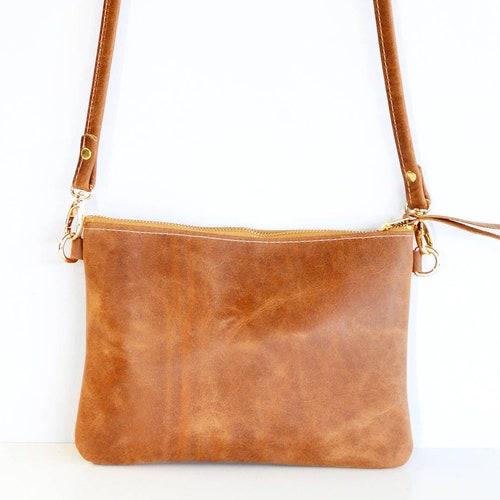 Tan Leather Crossbody Bag Small Leather Handbag Tan Leather Etsy