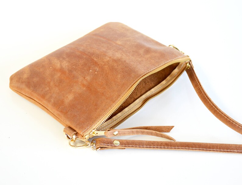 Tan Leather Crossbody Bag Small Leather Purse Minimalist Bag Etsy