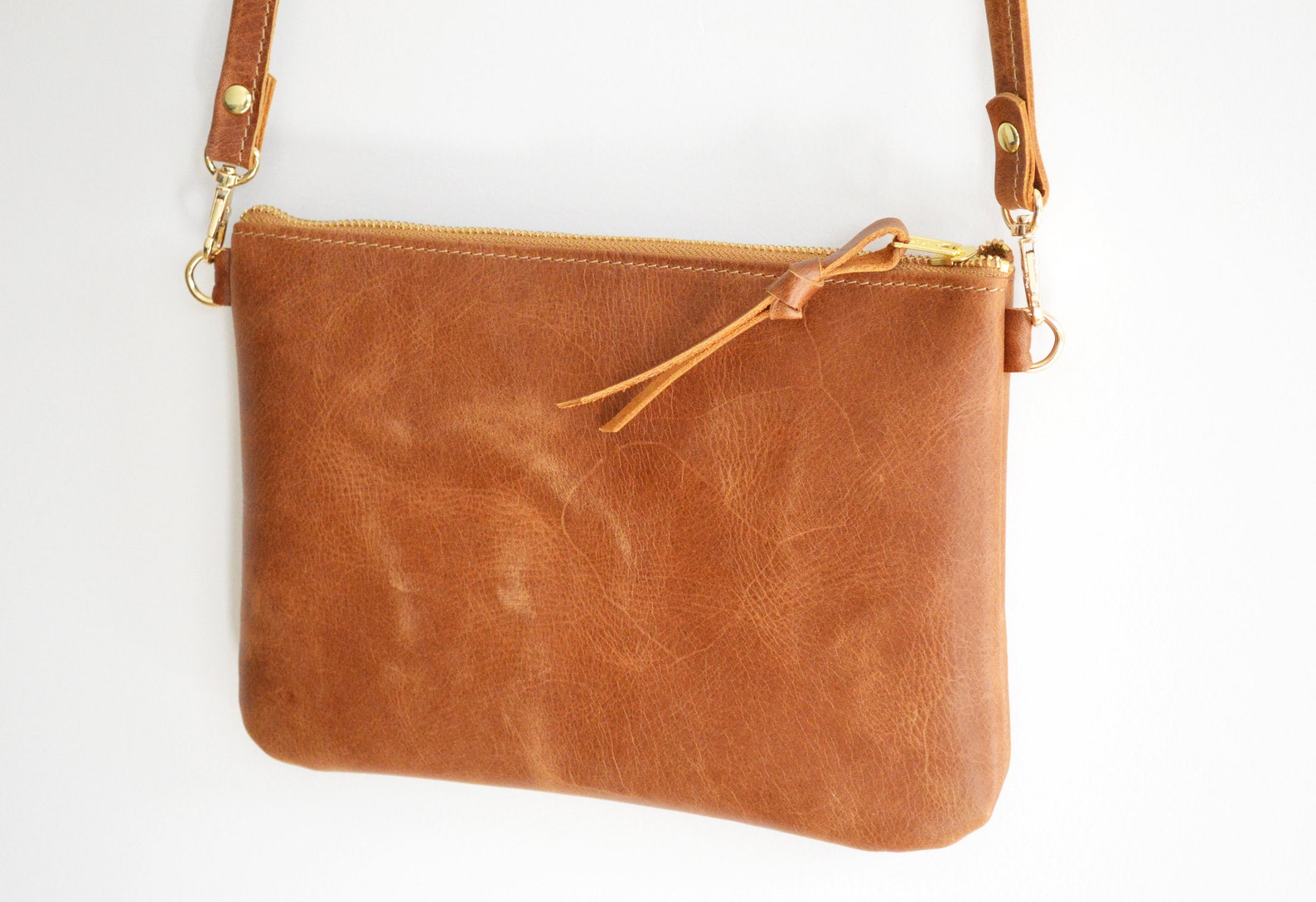 Tan Leather Crossbody Bag Small Leather Purse Minimalist Bag Etsy