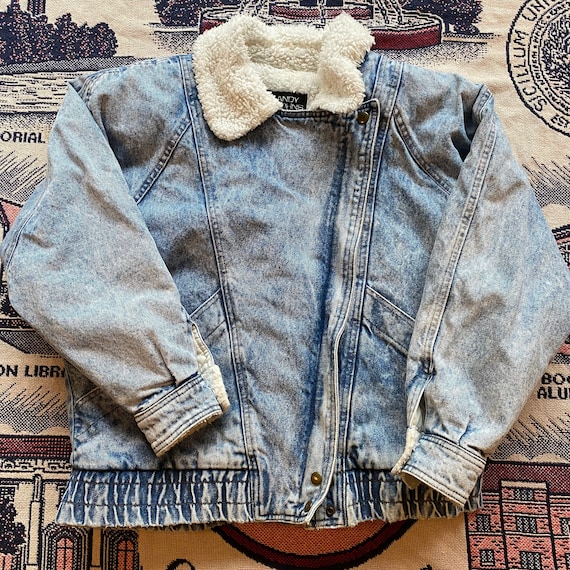 Adult Vintage 90's Andy Johns Denim Sherpa Jacket