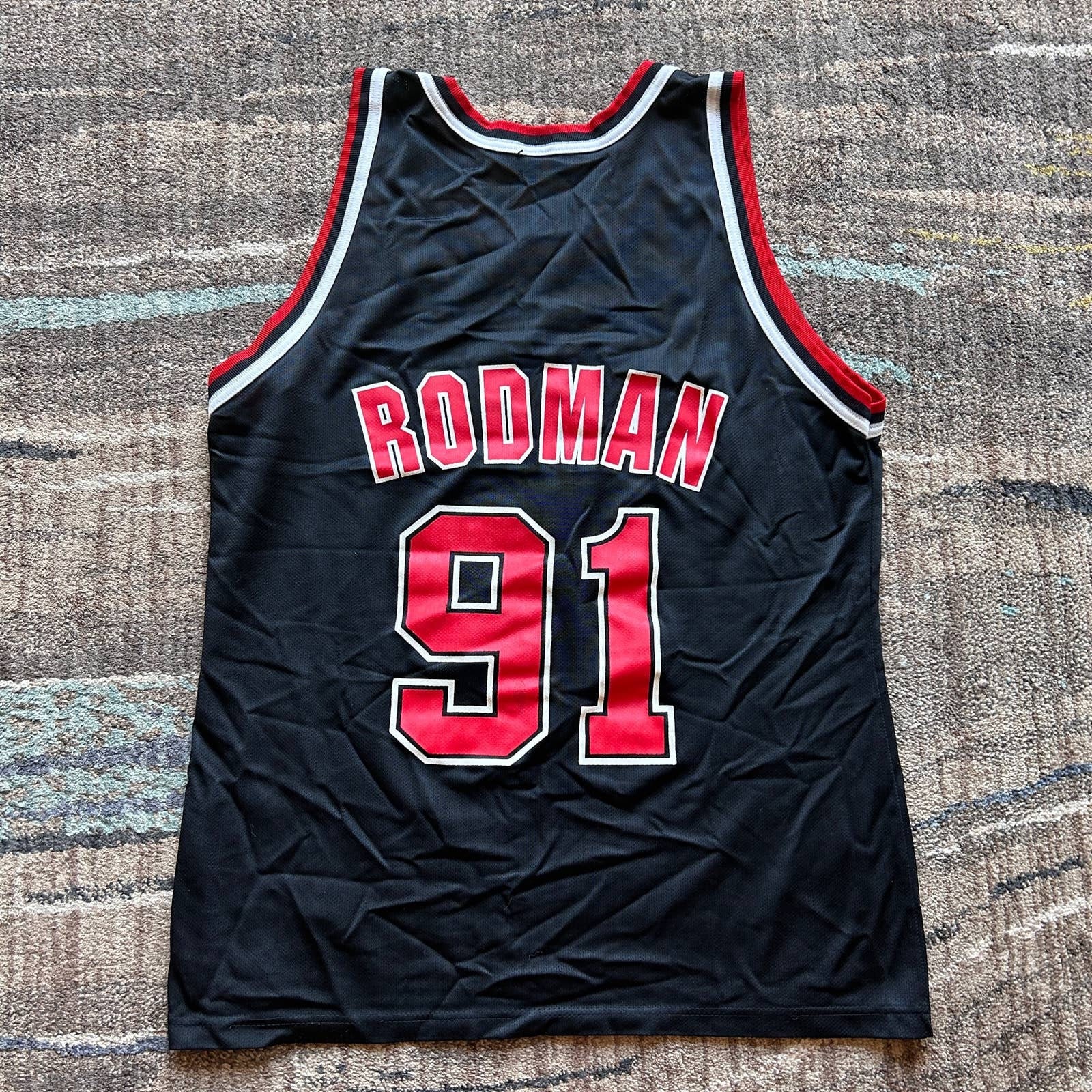 Vintage 90s NBA champion Chicago Bulls Dennis Rodman #91