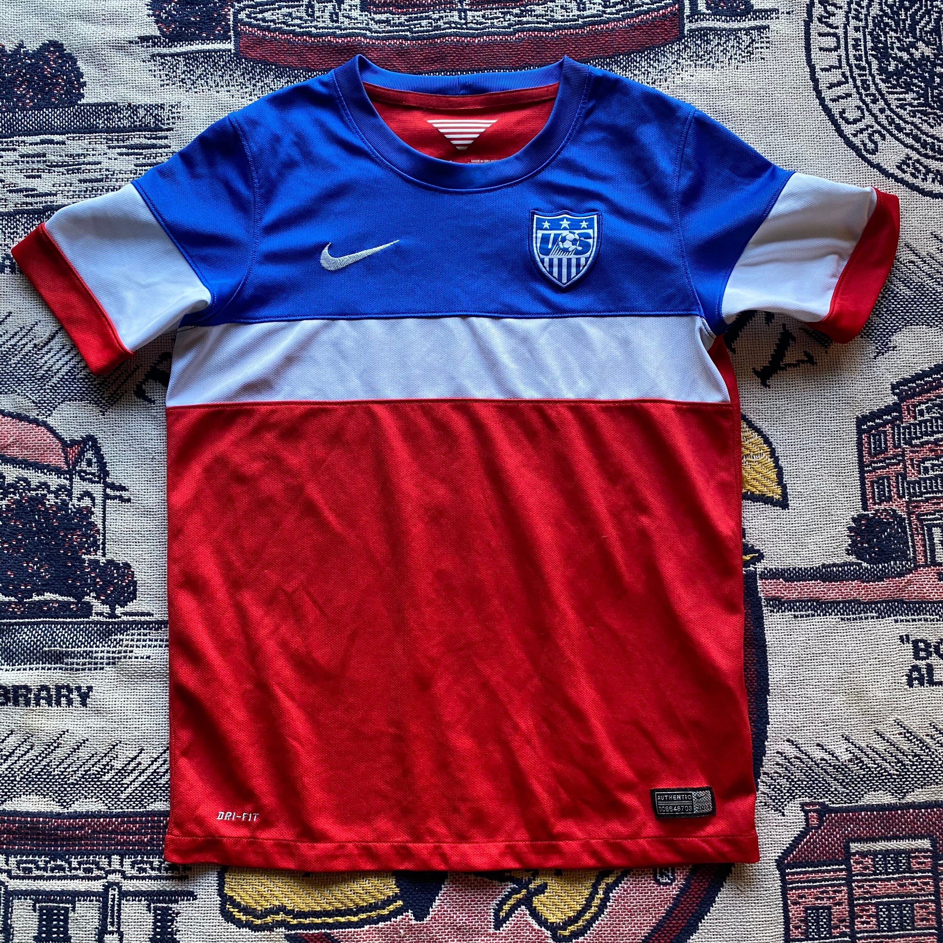 Youth Boys USMNT Striped Soccer Jersey Sz Large Red White Blue Etsy