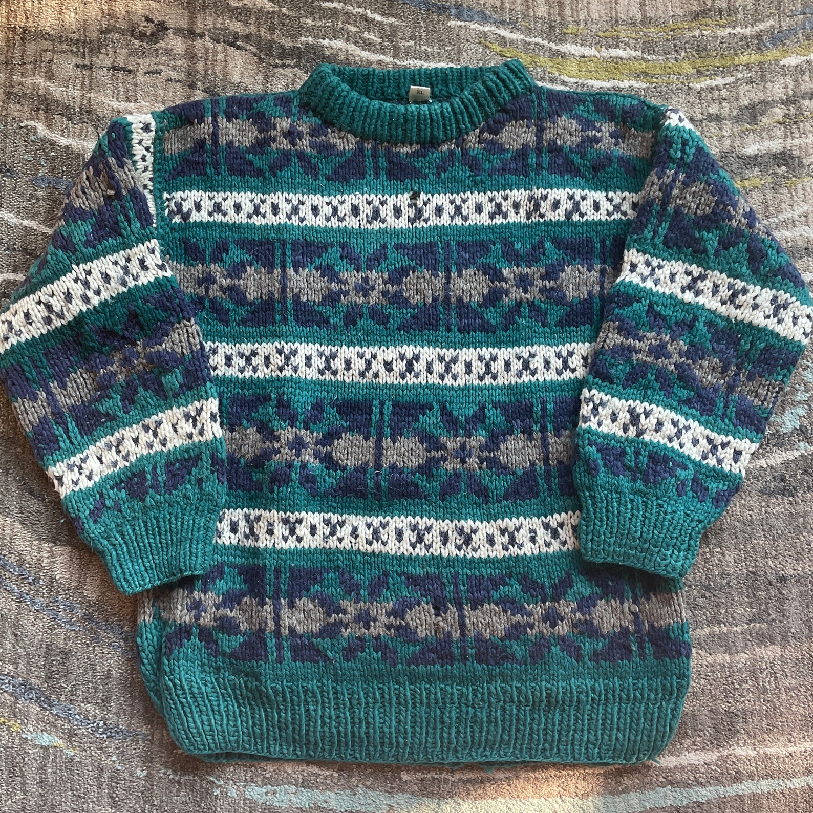 Mens Vintage 90s 100% Wool Ecuador Sweater Pullover Crewneck | Etsy