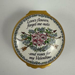 1986 Halcyon Days Enamel Box Valentines Day