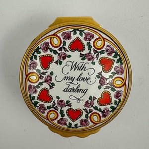 1994 Halcyon Days Enamel Box Valentines Day