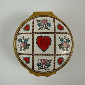 1985 Halcyon Days Enamel Box Valentines Day
