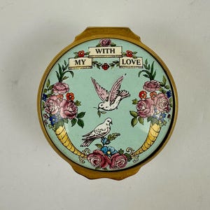 2001 Halcyon Days Enamel Box Valentines Day