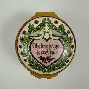 1980 Halcyon Days Enamel Box Valentines Day