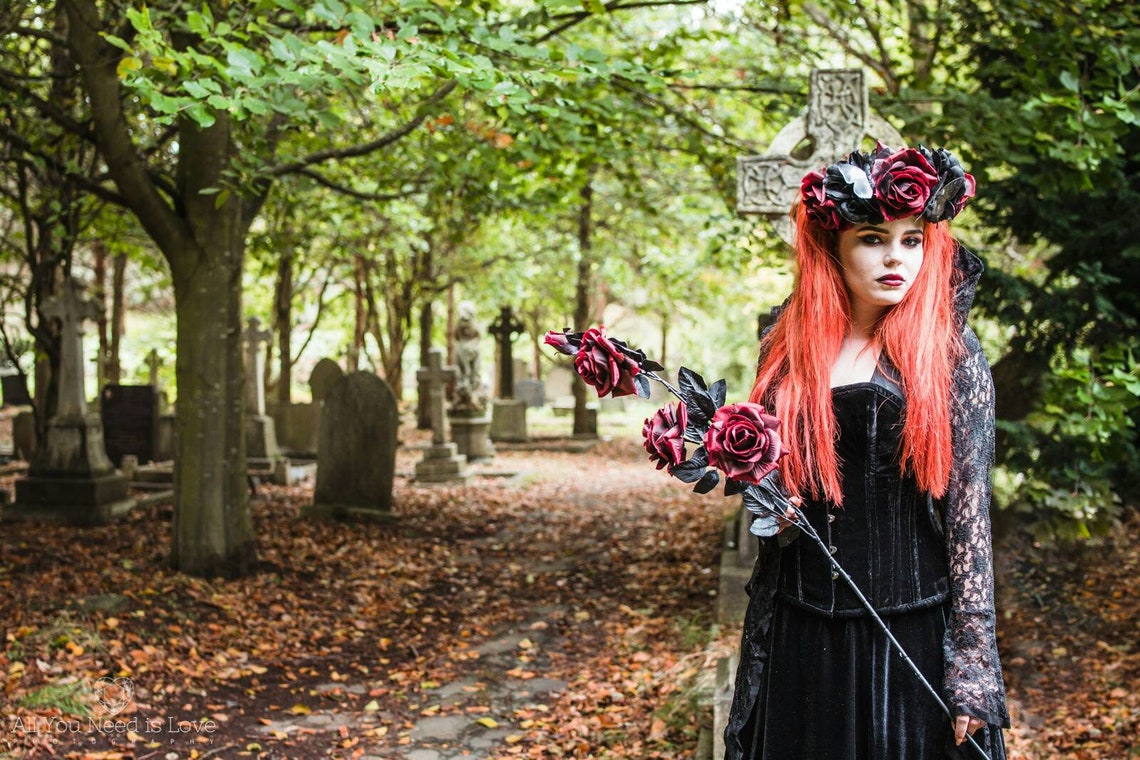 Gothic Rose Flower Crown Etsy