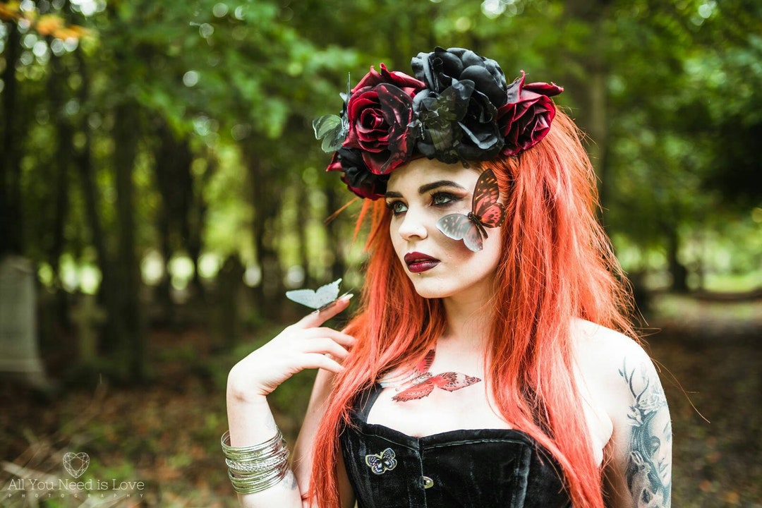 Gothic Rose Flower Crown Etsy