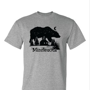 Minnesota Cabin layout with Bear T-Shirt