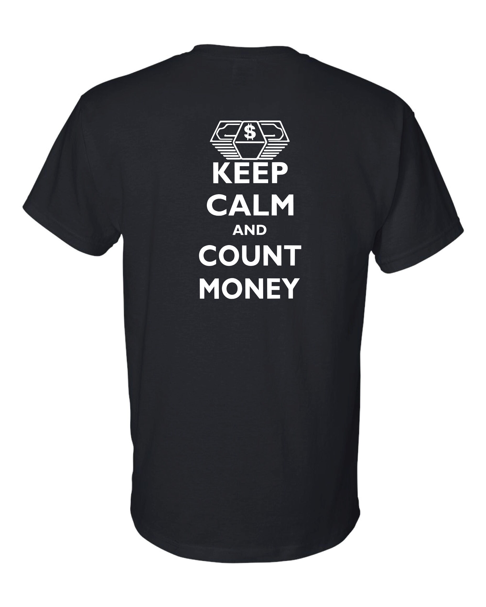 T-shirt Keep Calm Count Money: logo davanti o dietro Italia