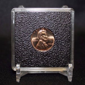 Penny 2x2 Coin Snaplock Holder Capsule 19mm Lighthouse Quadrum Intercept Case Frame Snap 1/10 oz Silver Panda Gold 5 Peso & Display Stand
