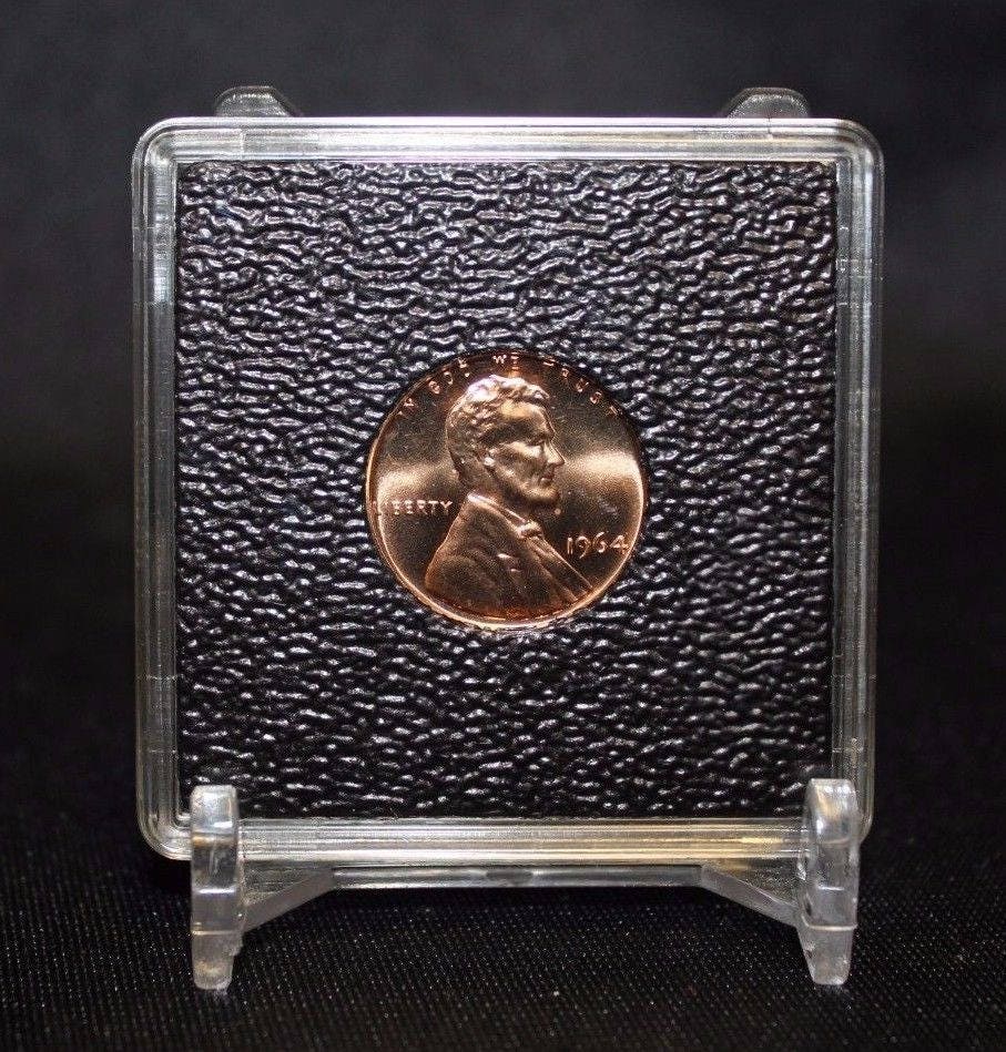 50 Lincoln Wheat Penny Cent Coin Holder Snap Capsule 19mm QUADRUM 2x2 Case 