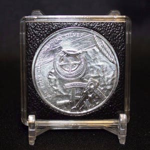 Poker Chip 1oz Silver Round African Elephant 2x2 Coin Holder Capsule 39mm Lighthouse Quadrum Intercept Case Frame & Display Stand