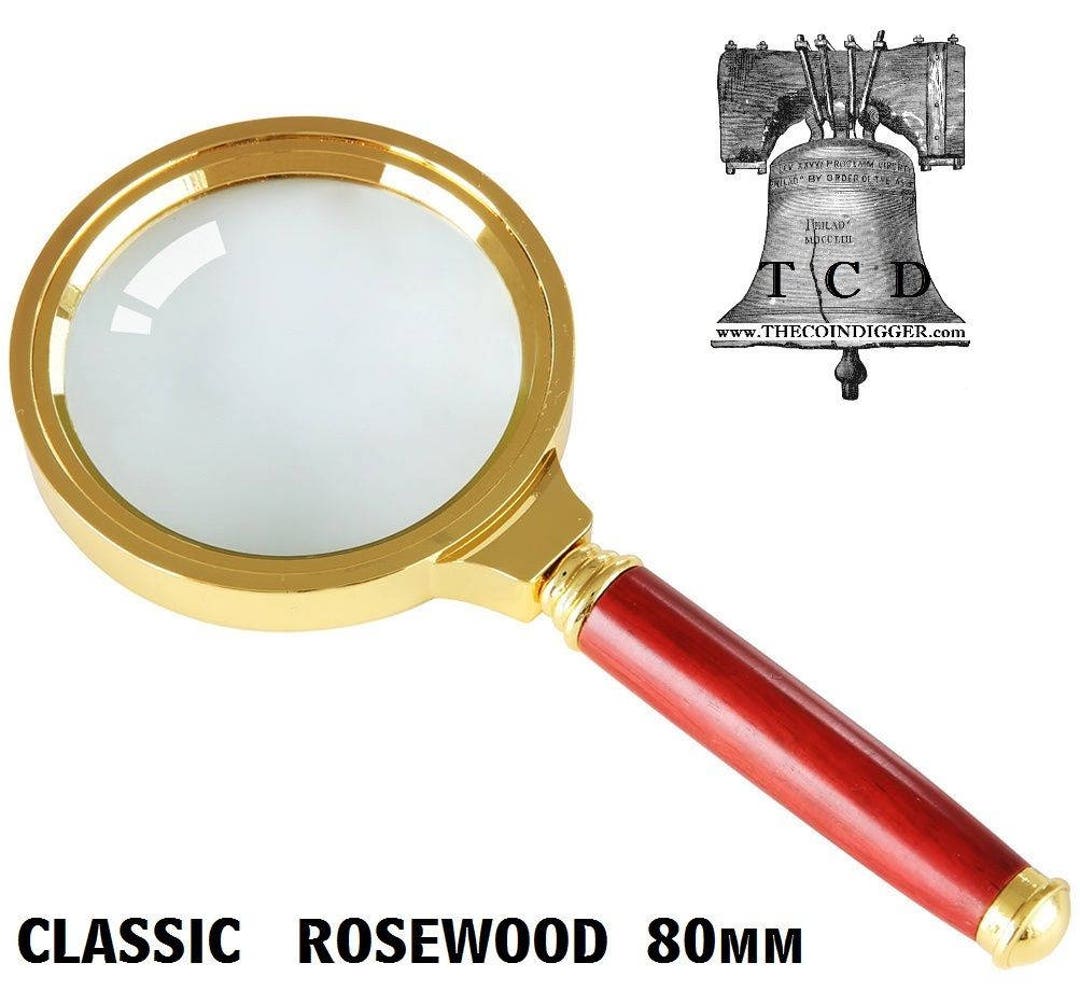 4x Magnifier Classic 80mm Lente d'ingrandimento Manico in