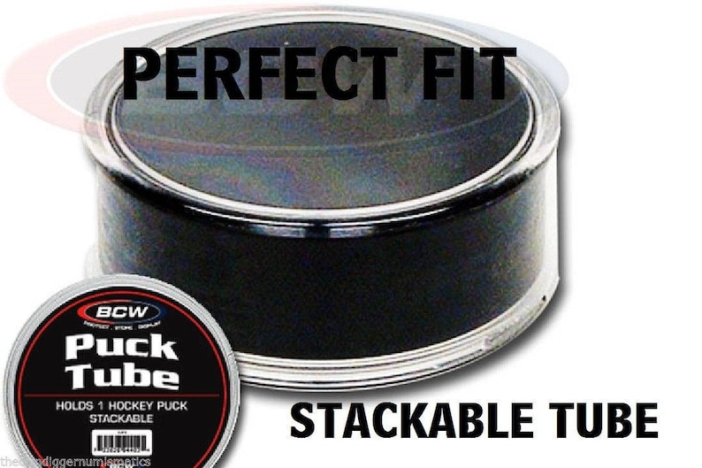 NHL Hockey BCW Puck Tube Display Case Stackable Memorabilia Holder Etsy