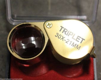 Juwelierlupe 30x21 mm Triplet Lupe Münze Währung Stempel 30x Vergrößerung Schmuck Ringe Kunsthandwerk