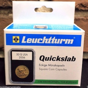 5 Lighthouse QUICKSLAB Holders 20mm 1/10 oz Silver Maple Leaf 1/4 oz Gold Mexico 1/10 oz Silver Libertad 1/10 oz Koala Graded Coin Case SLAB
