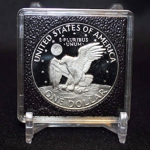 US Dollar Canada 1oz Silver Maple Leaf 2x2 Coin Snaplock Holder Capsule 38mm Lighthouse Quadrum Intercept Case Frame & Display Stand