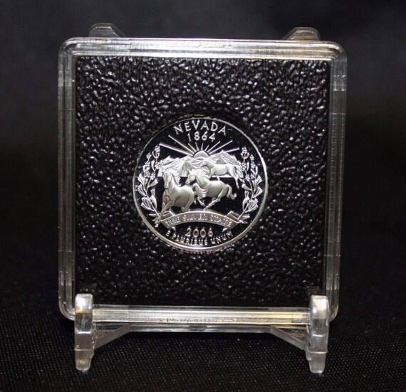 25 AIRTITE COIN HOLDER CAPSULE BLACK RING 24 MM QUARTER 25 CENTS