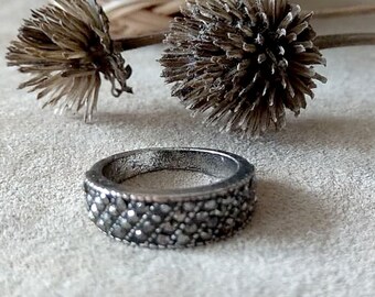 Vintage rhinestone ring silver tone metal size 6 Jewelry Accessories rings for women