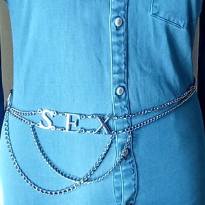 Vintage Silver Tone Chain Belt: Multi-Layer Statement Dress Belt