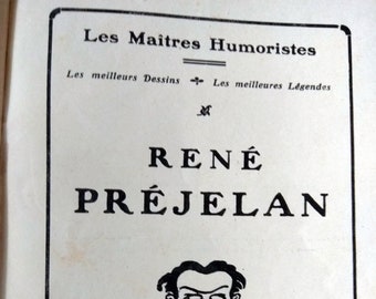 Antique Rare 1908 Caricature Books Collection of cartoons by the master humorist Rene Prejean  Hardcover