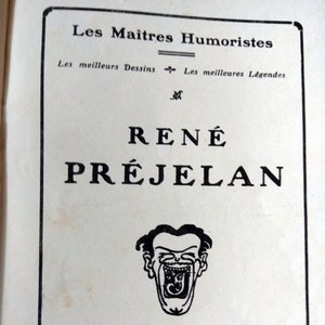Antique Rare 1908 Caricature Books Collection of cartoons by the master humorist Rene Prejean  Hardcover