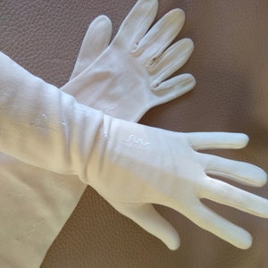 gants longs blancs vintage années 60 Dainty Accessoires pour femmes Taille 6.5
