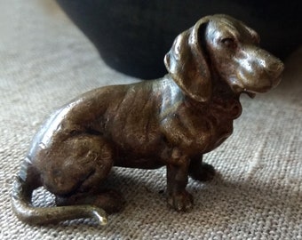 Antique Viennese Bronze dog figurine dachshund Vintage Animals Statuette Retro home decor