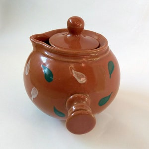 Vintage ceramic sugar bowl in Ukrainian ethnic style Honey pot Rustic decor image 1