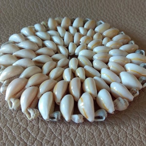 Vintage Natural sea shells Table Mat Craft shells decorative placemat Country style image 1