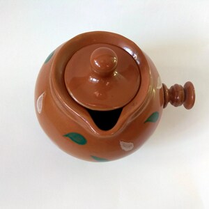 Vintage ceramic sugar bowl in Ukrainian ethnic style Honey pot Rustic decor image 9
