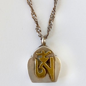 OM Pendant 925K Sterling Silver Locket Tibetan Buddhism Yoga Symbol Bild 5
