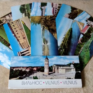Vintage Postcards Vilnius Lithuania 12 Old Photo 60s Postcard Souvenir Book