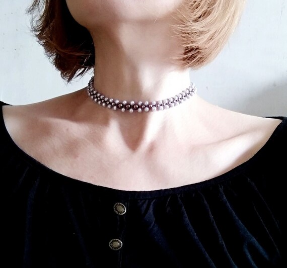 Beaded Choker Women's Jewelry Boho Style 80s -