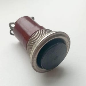Vintage command knob switch for radio electronics Bakelite push button