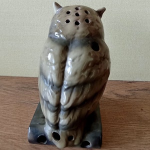 Vintage porcelain lamp figurine Owl on book GDR 40s image 9