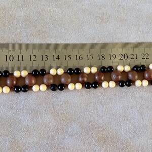 Beaded choker women's jewelry boho style 80s vintage brown wood beads elegant necklace original gift image 7