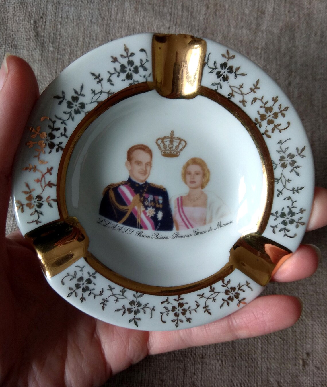 Vintage Limoges Porcelain Ashtray Grace Kelly and Prince Etsy