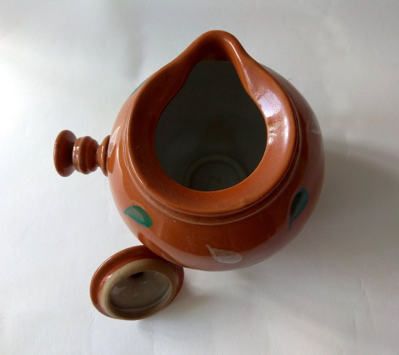 Vintage ceramic sugar bowl in Ukrainian ethnic style Honey pot Rustic decor image 4