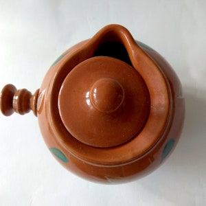 Vintage ceramic sugar bowl in Ukrainian ethnic style Honey pot Rustic decor image 3