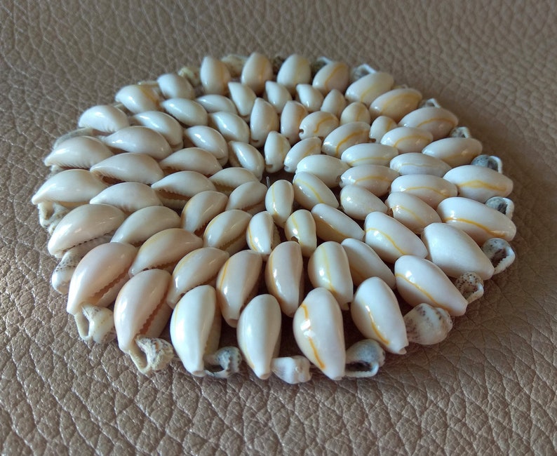 Vintage Natural sea shells Table Mat Craft shells decorative placemat Country style image 1