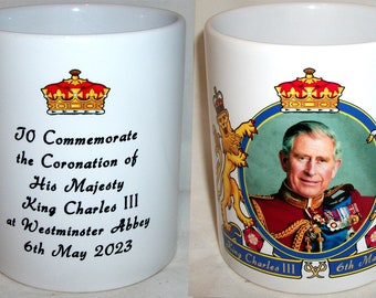 King Charles III Coat of Arms Commemorative Coronation 2023 Tea Coffee Mug Royal Royalty Gift